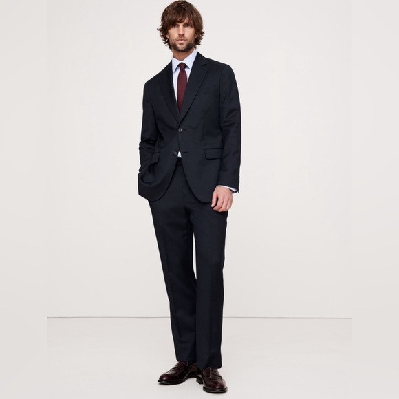 NWT! Banana Republic Navy Blue Signature Italian Houndstooth Suit Jacket 💎 - Picture 7 of 12